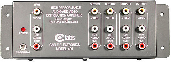 4-Output RCA Audio/Video Distribution Amplifier