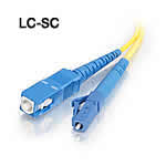 LC-SC 9/125 OS1 Simplex Singlemode PVC Fiber Optic Cable Constructed of Corning Fiber
