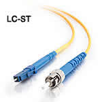 LC-ST 9/125 OS1 Simplex Singlemode PVC Fiber Optic Cable Constructed of Corning Fiber