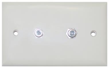 TV Wall Plate with 2 F-Pin Coupler 